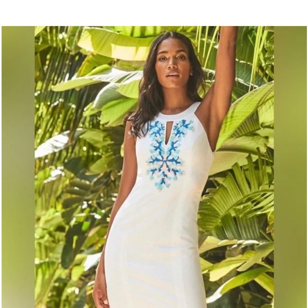 BNWT Lilly Pulitzer Jena Stretch Shift Resort White Dress. Size 16.